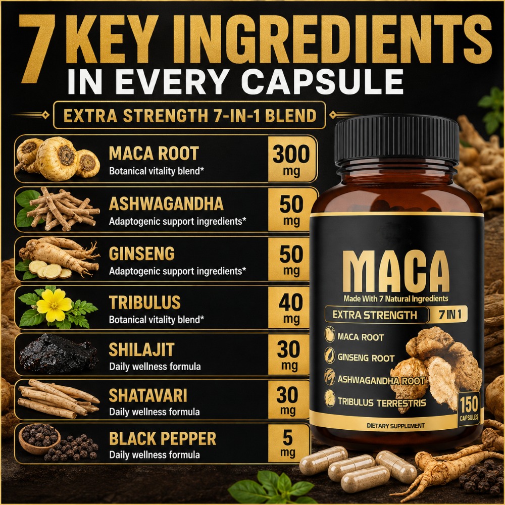 Maca Root Capsules 7-in-1 with - đánh giá và giá Herbal Queen