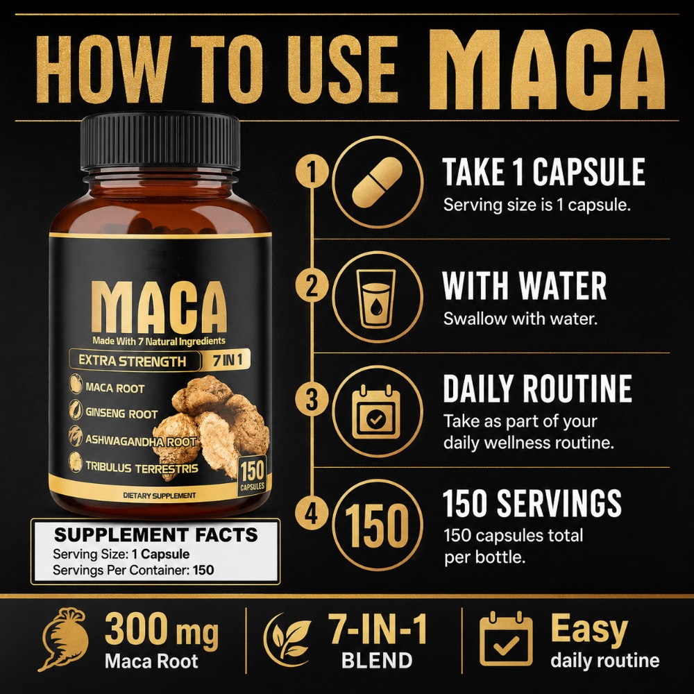 Maca Root Capsules 7-in-1 with - đánh giá và giá Herbal Queen